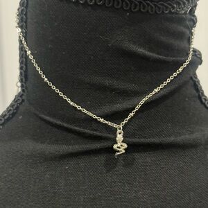 Silver Snake Pendant Necklace